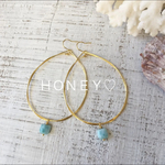 新作♡小粒ラリマーフープピアス、14kgf 、イヤリング
