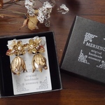 イヤリング【vintage flower】〈082〉