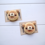 【受注制作】[羊毛フェルトのパン屋さん] 本物みたいにフワフワ　クマパンケーキ　ブローチ　チャーム