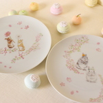 もふもふうさぎ🐇桜さくらのうさぎさん・１９㎝プレート「ポーセラーツ」