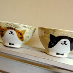 ＊つちはしふみこ＊ねこのご飯茶わん小　2種