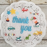 デコレーション素材 thank you  濃いみずいろ BOY ＊送料無料＊