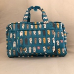 【試作品】 おむつポーチ おしりふきポーチ一体型 ラミネート ネコ柄 猫 オムツポーチ ブルー