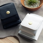 コンパクト財布 シュリンクレザー【ホワイト or ブラック】white black 小型ウォレット 