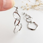silver 3 ring ピアス／イヤリング