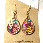 890円☆レジン雫(妖精、花レッド)のピアス/イヤリング
