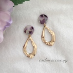 パープルモザイク ピアス/イヤリング