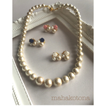 フォーマルシリーズ⋈*｡ﾟ薔薇×コットンパールピアス＆ネックレス