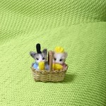 仔猫お雛様 バスケット入り 羊毛フェルト