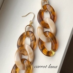 No.192 アクリルチェーンピアス/イヤリング(べっ甲)
