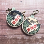 和柄パグの名札ちょうちん