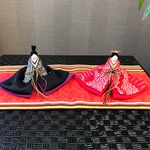 ひな祭り 正絹のしぼりで作った雛人形(I)