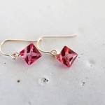 18K　pinktopaz pierce[kgf0596]