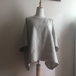 バイオウォッシュ加工リネンFで作ったゆったりプルオーバー