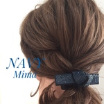 NEW  ネイビーヘアゴム  リボンゴム  ネイビー 紺色