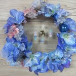 ◇122   mayu-rin5様ご売約品　あじさいの雫リース（中）❀