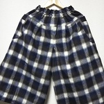 紺×茶チェック☆綿起毛☆ガウチョパンツ