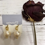 一粒パールのシンプルピアス ❤︎