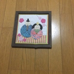 お雛様のミニタペストリー(額入り)