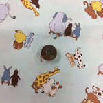 【50×50】動物たちのうしろ姿生地（ライトブルー）
