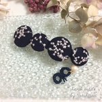 ミナペルホネン☆くるみボタンのバレッタ☆ヘアクリップ☆no.252