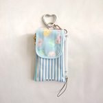 キッズ携帯＆リールキーケース☆通学の必需品♡ハートメッセージブルー
