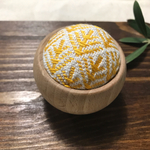 [コこぎん刺しのピンクッション✳︎まつかさ✳︎イエロー