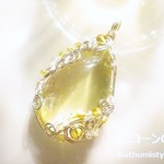 オウロベルデ・クォーツペンダント（ワイヤージュエリー☆ワイヤーアクセサリー☆ワイヤーラッピング天然石ネックレス）