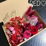 ハーバリウム花材セット ドライフラワー RED♡