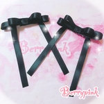 Berrypink♡リボンヘアクリップ♡2個セット♡ブラック♡