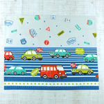 40×50ｃｍランチョンマット（042）車柄　グレー×ブルー