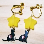 【送料込】黒猫とお星様☆子供用イヤリング