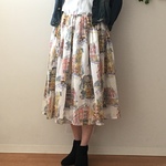 ＊軽やか綿ローンふんわりスカート明るい 街並