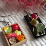 ひな祭り　手毬寿司と和菓子のピアス