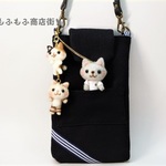 [ ｋ様オーダー品 ] 「猫ちゃん達のスマホポーチ」
