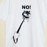 嫌がる犬Tシャツ【レディースL】