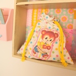 m様お取り置き品　* ラプセニ *　おでかけクマちゃん　巾着　♡世界にひとつ♡