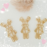 【新色入荷✨人気】ツギハギウサギ　マットゴールド　空枠　つぎはぎ　うさぎ　レジン枠