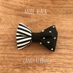 ribbon brooch 「mode black」C.R+ 【再販】no.8