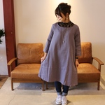 【心地よいガーゼ服】立体裁断で魅せる、ダブルガーゼお仕立てのAラインチュニックワンピース〝大人のWガーゼ・ダブグレー〟