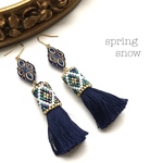 再販♡tassel × earrings(navy)