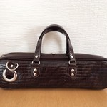 フルートケースバッグ　C管・H管　クロコこげ茶