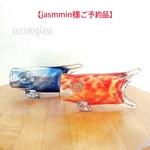 【jasmmin様ご予約品】ガラスの鯉のぼり《ブルー&レッド》Sサイズ