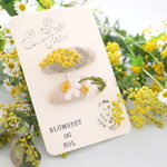 期間限定【セミオーダー】Spring🌼手刺繍のぷっくりオーバルパッチンピン😊
