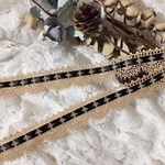 ＊再入荷＊1m  繊細 ケミカルレース リボン ブレード シャンパン BK190203 ハンドメイド 手芸 素材 材料