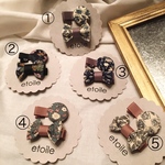 リバティコーデュロイ ベビーヘアクリップ ④