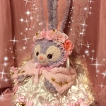 天使のドレス★ミルキーカラーのブーケヘッドドレス×お星様のふわふわピンクボアポンチョコスチューム★ステラルーSサイズ用