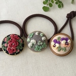 ご注文品 刺繍ヘアゴム 3点