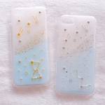 【全機種対応】煌めく星座のスマホケース★ミルキーブルー