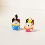 おひニャーさまピアス(ミケ男雛)